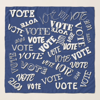 Vote text pattern font election white blue scarf
