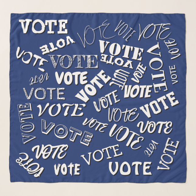 Vote text pattern font election white blue scarf (Front)