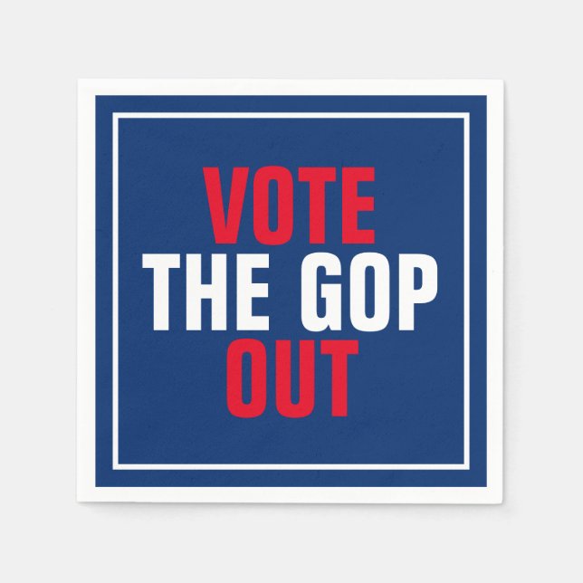 Vote the GOP Out Red White Blue Political Napkins (Front)