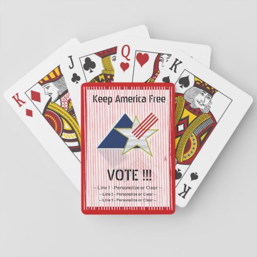 VOTE to Keep America Free _ Personalized Playing Cards