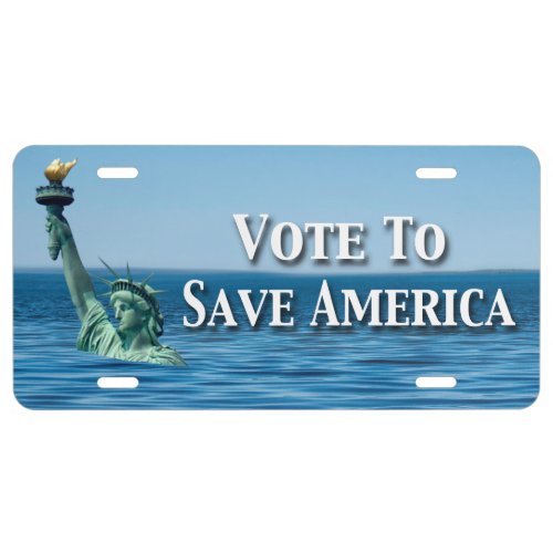 Vote to Save America This Election License Plate