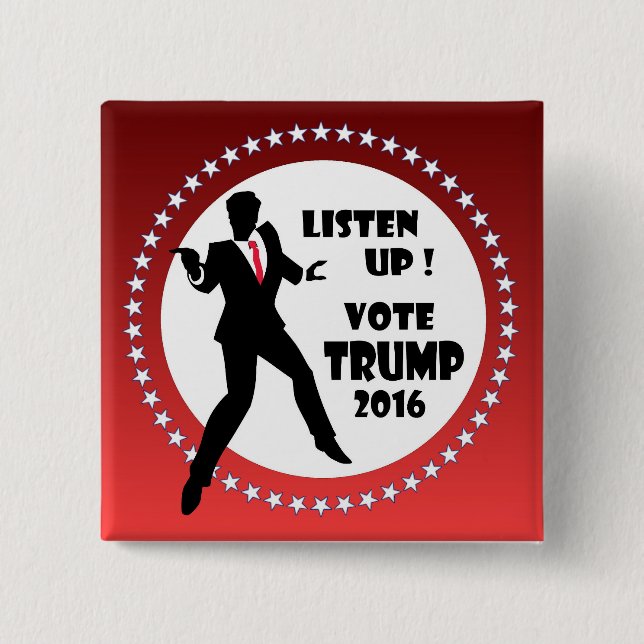 Vote Trump 2016 Button (Front)