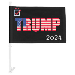 Vote Trump 2024 Black  Car Flag