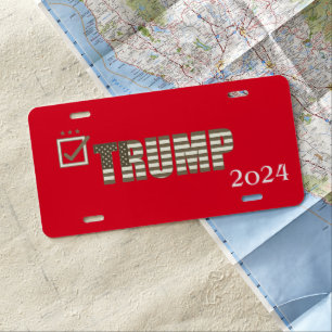 Vote Trump 2024 Presidential Red License Plate