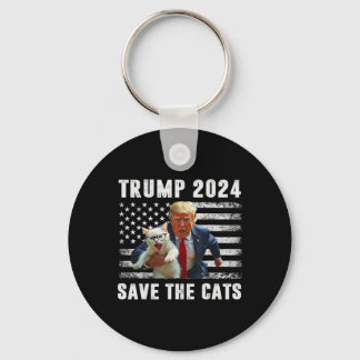 Vote Trump 2025 Funny Save The Cats  Keychain