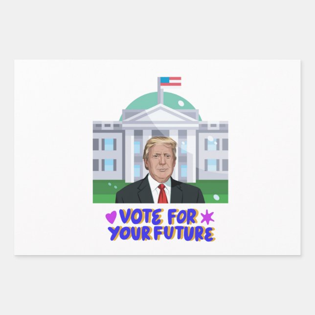 Vote Trump - Bold Patriotic Wrapping Paper Sheets (Front)