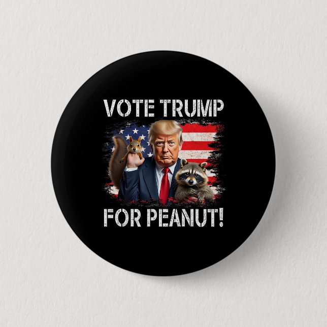 Vote Trump For Peanut The Squirrel 2  Button (Front)
