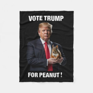 Vote Trump For Peanut The Squirrel 3  Fleece Blanket