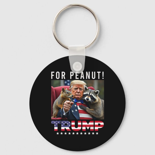 Vote Trump For Peanut The Squirrel 3  Keychain (Front)