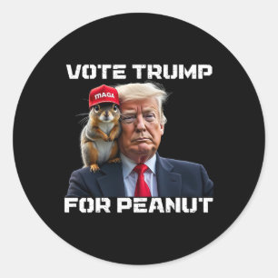 Vote Trump For Peanut The Squirrel  Classic Round Sticker