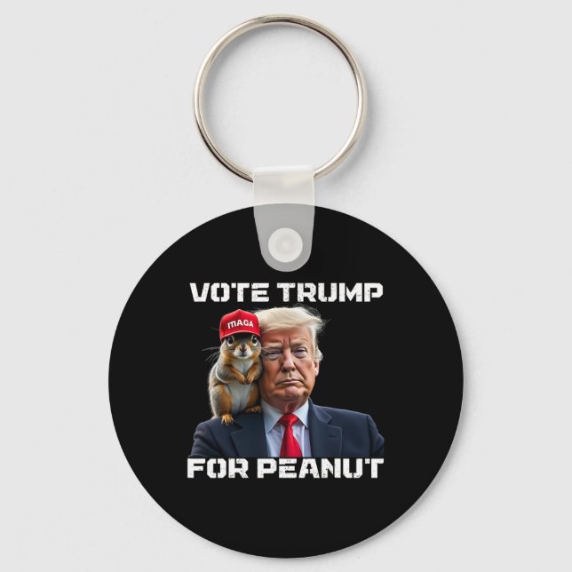 Vote Trump For Peanut The Squirrel  Keychain (Front)