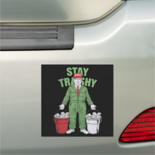 Vote Trump Garbage Man Stay Trashy 2024 Election  Car Magnet