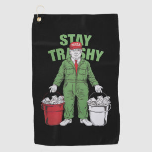 Vote Trump Garbage Man Stay Trashy 2024 Election  Golf Towel
