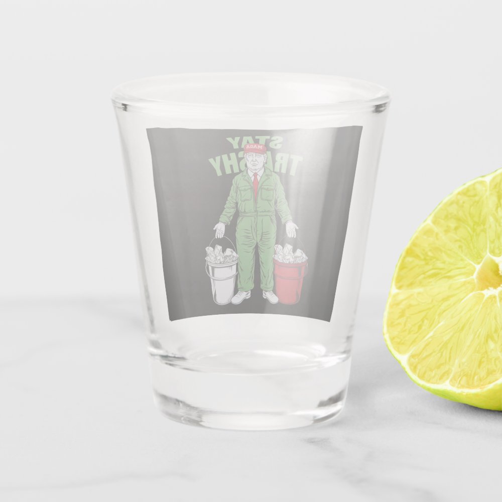 Disover Vote Trump Garbage Man Stay Trashy 2024 Election  Shot Glass