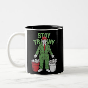 Vote Trump Garbage Man Stay Trashy 2024 Election Two-Tone Coffee Mug