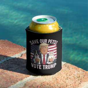 Vote Trump Save Our Pets Cats Dogs 2024 Safe Again Can Cooler