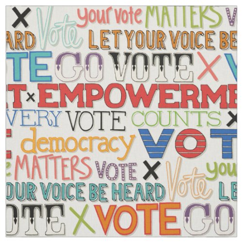 vote typography fabric