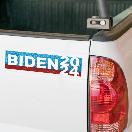 Vote USA President 2024 Red White Blue Glitter Bumper Sticker