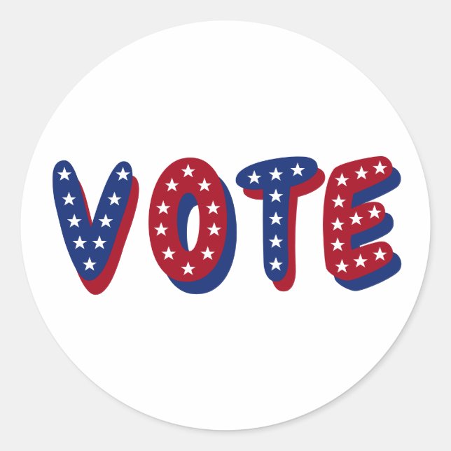 Vote USA Stars Classic Round Sticker (Front)