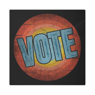 VOTE VINTAGE METAL PRINT