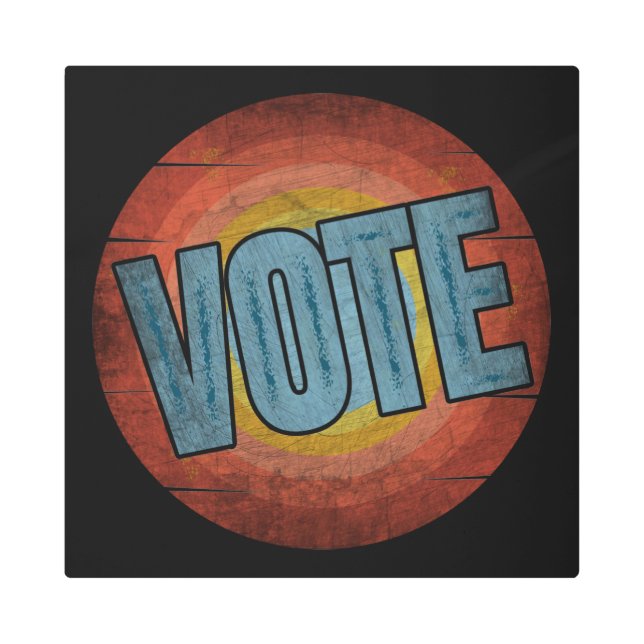 VOTE VINTAGE METAL PRINT (Front)