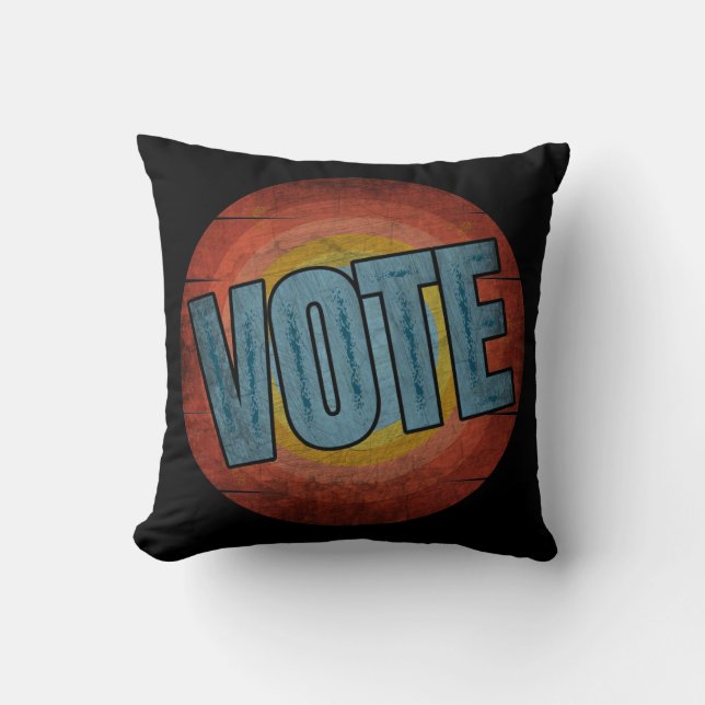 VOTE VINTAGE THROW PILLOW (Front)