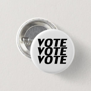 Vote vote vote black and white modern button
