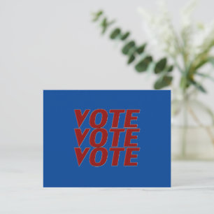 Vote vote vote blue and red modern typography postcard