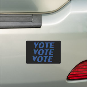 "vote vote vote" - blue black Bumper Car Magnet