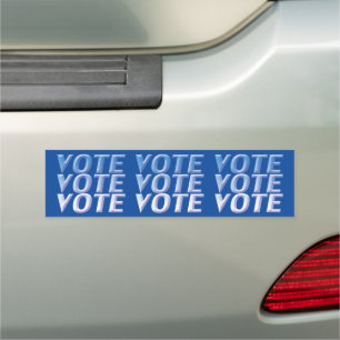 vote vote vote - blue gradient white, 3d letters car magnet
