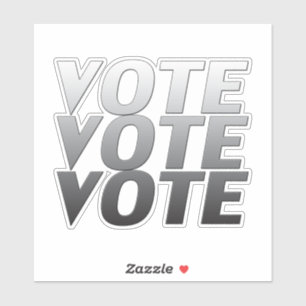 "vote vote vote" grey letters - sticker