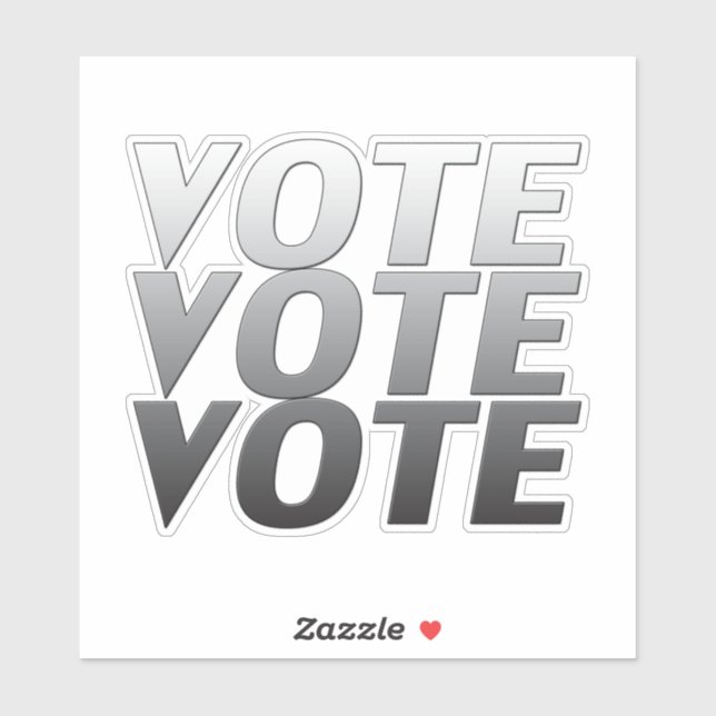 "vote vote vote" grey letters - sticker (Sheet)
