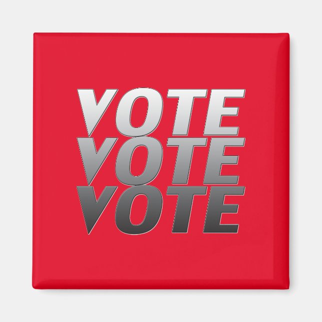Vote vote vote modern typography gradient grey red magnet (Front)