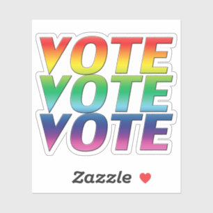 "vote vote vote" Pride lgbtq lgbt colors - Sticker