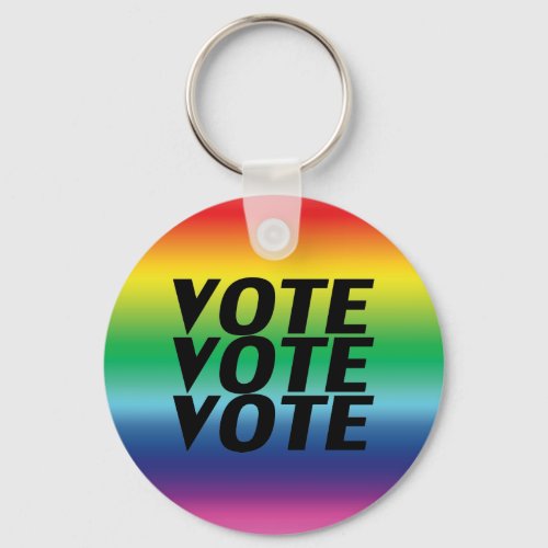 vote vote vote _ pride lgbtq lgbt rainbow colors keychain