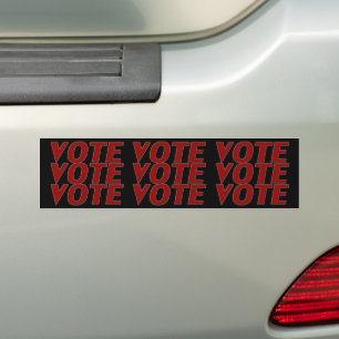Vote vote vote red and black modern typography bumper sticker