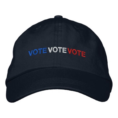 Vote Vote vote red white and blue patriotic  Embroidered Baseball Cap