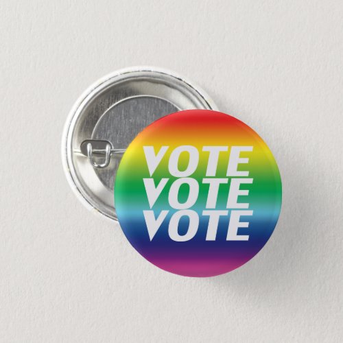 vote vote vote _ white pride lgbtq rainbow Button