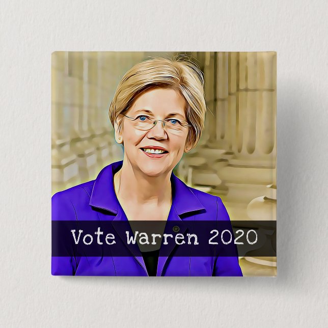Vote WARREN 2020 Presidential Election Button (Front)