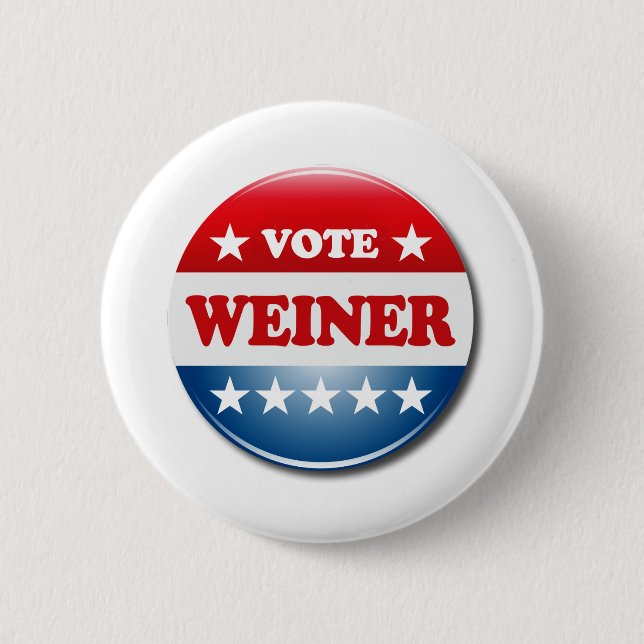 VOTE WEINER PINBACK BUTTON (Front)