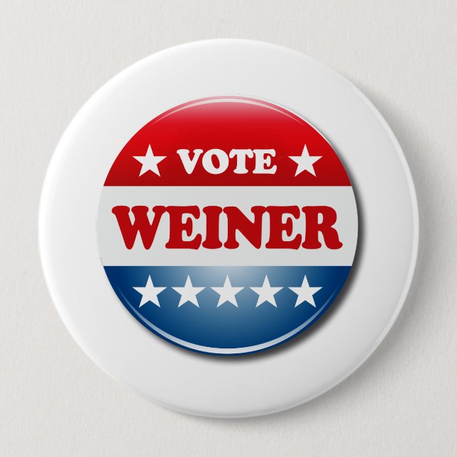 VOTE WEINER PINBACK BUTTON (Front)