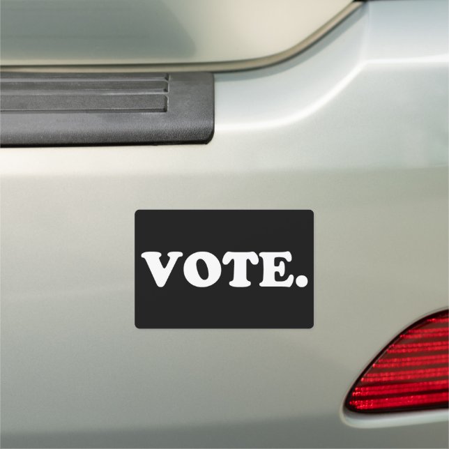 vote - white letters / black background Car Magnet (In Situ)