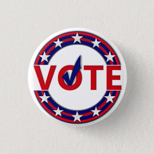 Vote with Check Mark Pinback Button
