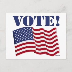 VOTE! with US Flag Postcard
