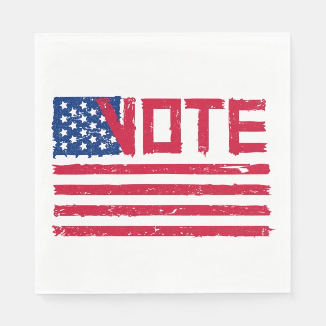 Vote With USA Flag   Napkins (Front)
