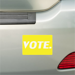 "vote" yellow white Car Magnet