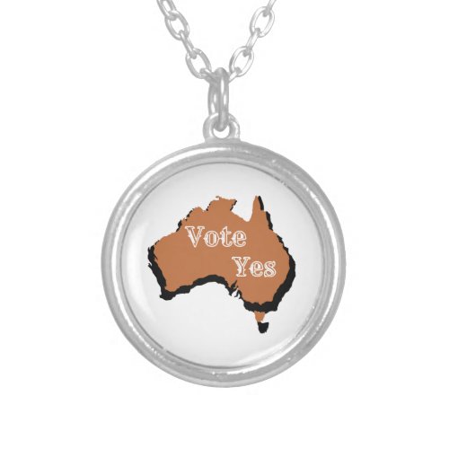 Vote yes  silver plated necklace