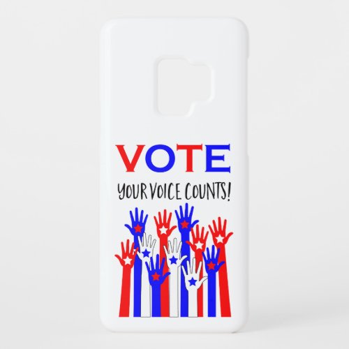 Vote Your voice counts Patriotic hands stars Case_Mate Samsung Galaxy S9 Case