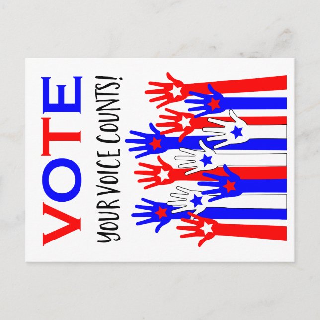 Vote! Your voice counts! Postcard (Front)