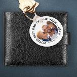 Voted Best Dad of the Year | Round Photo Keychain<br><div class="desc">Personalized photo keychain for your dad with your photo and custom text. The wording currently reads "voted best dad of the year .. 20## ... ." and you can edit this as you wish. If you add a longer name, such as daddy, delete some of the dots so the typography...</div>